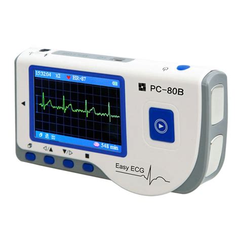 Easy Ecg Pc 80b Portable Ecg Monitor Machine Heart Rate 28 Color Lcd