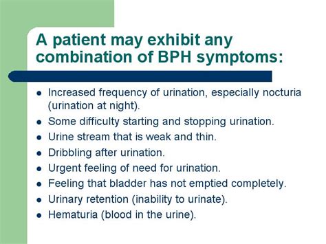 A Patient May Exhibit Any Combination Of Bph Symptoms