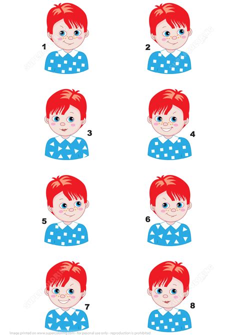 Find Two Identical Pictures Of Boys With Red Hair And Blue Eyes Puzzle