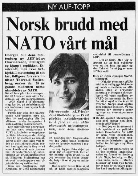Jens Stoltenberg Var Nato Motstander