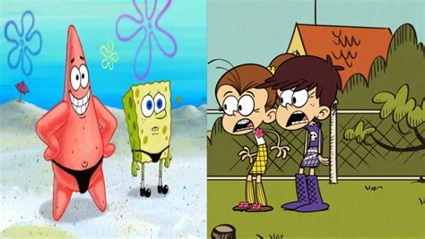 Luan And Luna Surprised At Spongebob And Patrick By