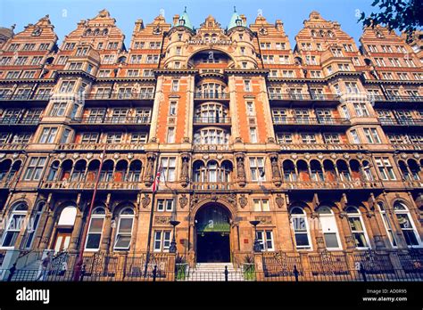 The Entrance And Facade Of The Victorian Era Russell Hotel In London