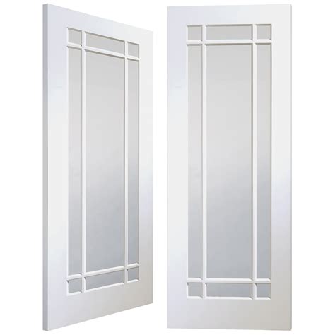 Xl Joinery Internal White Primed Cheshire 9l Clear Glass Pair Door At