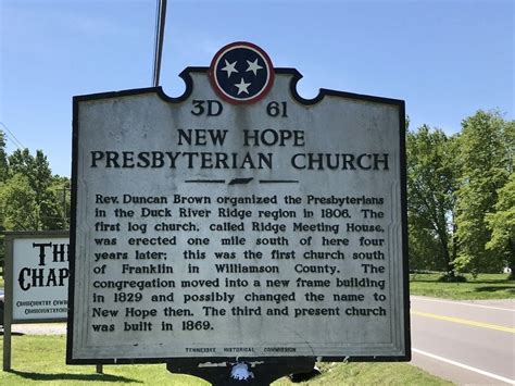 new hope presbyterian church historical marker