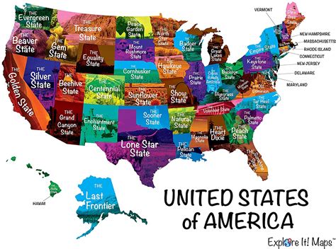 Us Map With State Names List Of State Name Etymologies Of The United