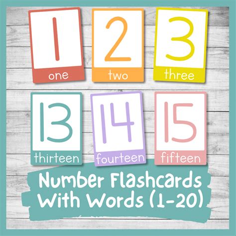 Printable Number Flashcards With Words Pdf Nurtured Neurons
