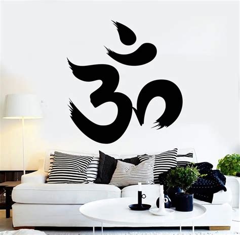 Creative Hindu Vinyl Wall Decal Om Character Sanskrit Hinduism Sticker