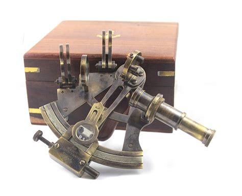 antique marine anchor design handmade wooden box nautical brass sextant ब्रास सेक्सटैन्ट पीतल