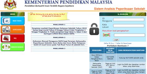 Sistem analisis peperiksaan sekolah (saps) nkra is a new centralized website launched by the government to help teachers,parents and students. SAPS Ibu Bapa Semakan Online