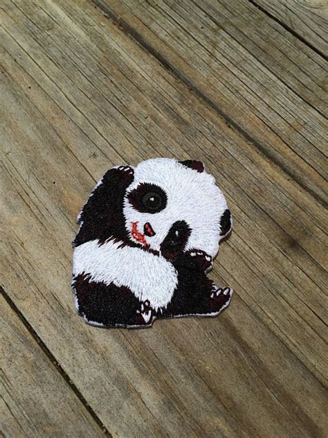 Panda Patch Vintage Embroidered Patch Animal Patch Patch Etsy