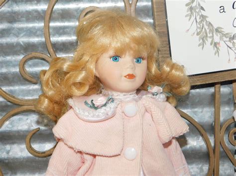 Vintage Porcelain Doll Blonde Hair Blue Eye Porcelain Doll Etsy