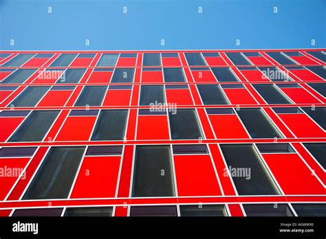 Red Modern Office Building Stock Photo Alamy