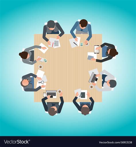Top View Of Business Meeting Royalty Free Vector Image