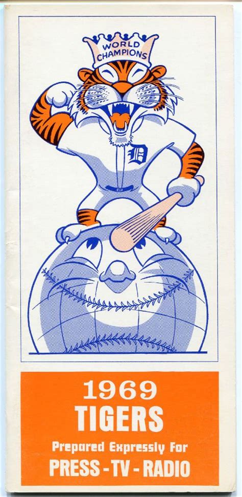 1969 Detroit Tigers Media Guide Program Mlb Detroit Tigers Detroit Tigers Baseball Detroit