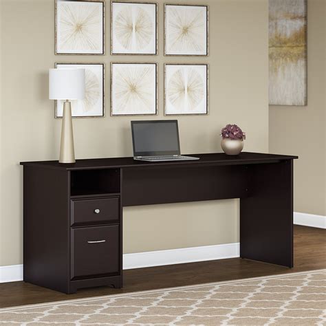 Bush Furniture Cabot 72w Computer Desk With Drawers Brown