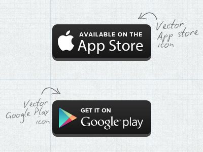 App, apple, available, badge, button, download, on, store. Free Vector App Store and Google Play Button - TitanUI