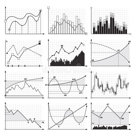 Grafici A Linee Diagrammi Moderni Di Set Infografici Curve Sviluppo