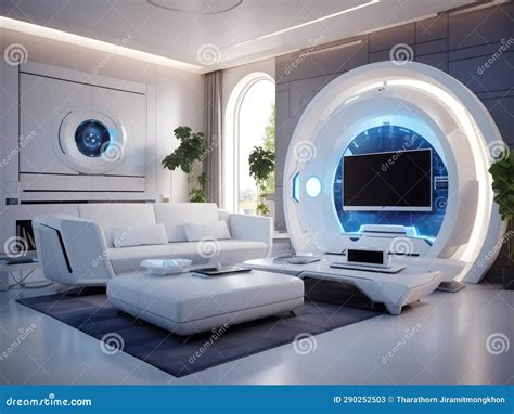 Tech-Savvy Living: a Glimpse into the Modern Home of Tomorrow Stock