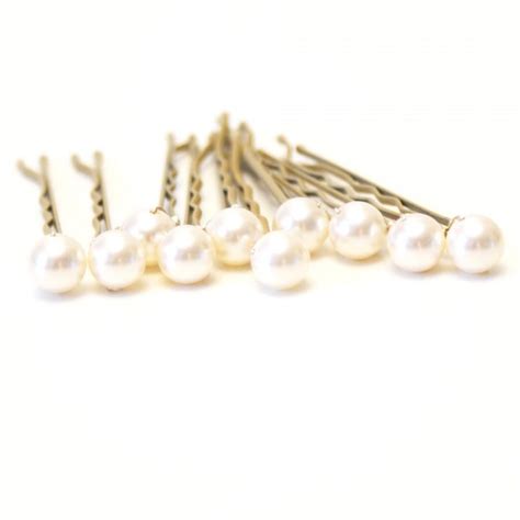 Ivory Pearl Wedding Hair Pins Set Of 10 Blonde Hair Grips 8mm