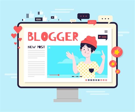 Premium Vector Blogging Concept Illustration