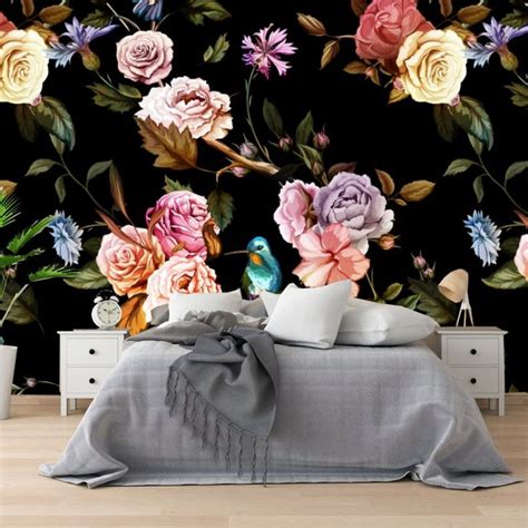 Muralsyourway.com has been visited by 10k+ users in the past month Floral Chinoiserie Nature Wallpaper Prepasted Peel and ...