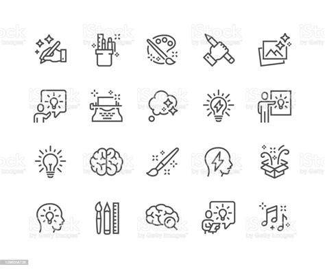 Line Creativity Icons Stock Illustration Download Image Now Icon