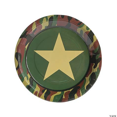 Camouflage Army Star Paper Dinner Plates 8 Ct Oriental Trading