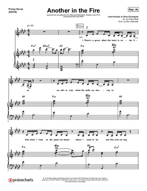 Another In The Fire By Hillsong United Digital Sheet Music For Piano