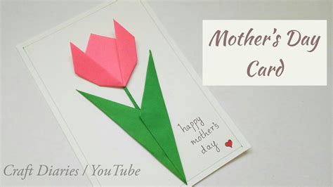 Mothers Day Card Ideas Origami Tulip Card Tulips Card Cards Origami