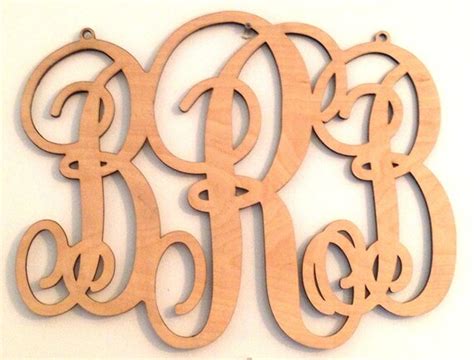Wooden Script Monogram With 3 Letters 16 Ships By Trosscreations