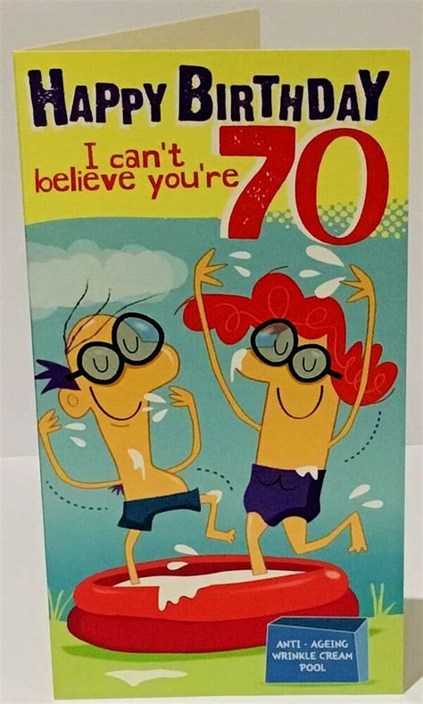 Funny 70th Birthday Card Male Or Female 9 X 5 Inches Words N