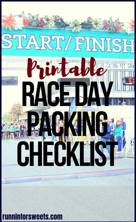 Race Day Packing Checklist What To Bring To Start Runnin For Sweets