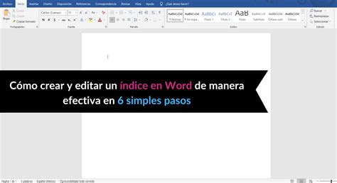 Cómo Crear Y Editar Un índice En Word De Manera Efectiva En 6 Simples Pasos