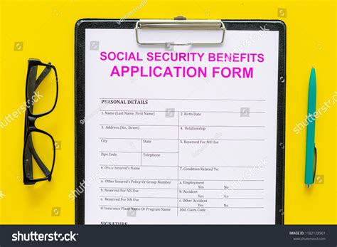 Social Security Benefits Application Form Near Stock Photo Edit Now