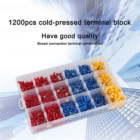 1200pcs Assorted Crimp Terminals With Case Insulated Electrical Wire