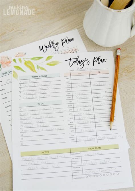 Free printable daily sheets for toddlers. Get Your Free 2018 Printable Planner (with Daily, Weekly & Monthly Planners!) | Making Lemonade