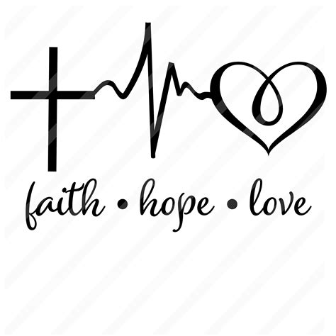 Faith Hope Love svg Faith Hope Love Heartbeat svg Family | Etsy