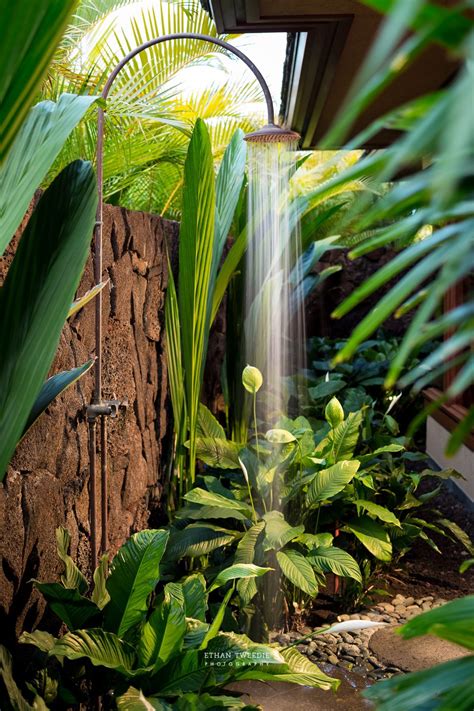 Patio Tropical Tropical Landscaping Outside Bathroom Ideas Outside