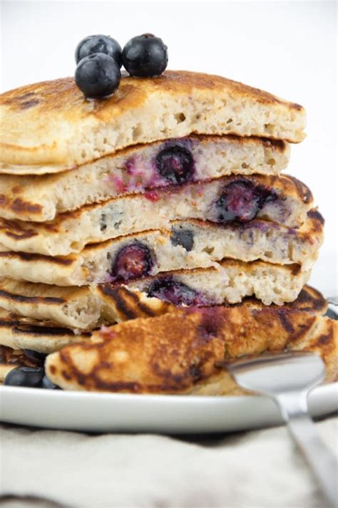 Fluffy Vegan Blueberry Pancakes Blueberries