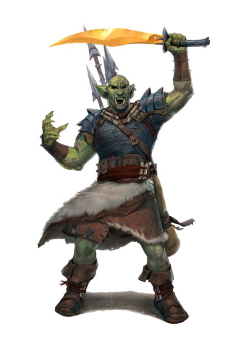 Male Orc Fighter With Magic Sword Pathfinder Pfrpg Dnd D D E Th Ed D Fantasy Fantasy