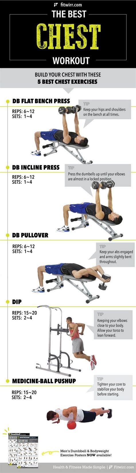 The Best Chest Workouts For Men Infographic