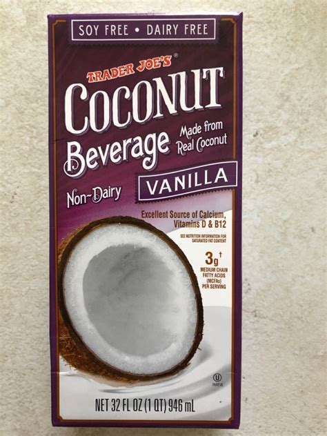 Trader Joe S Coconut Beverage Vanilla Calories Nutrition Analysis