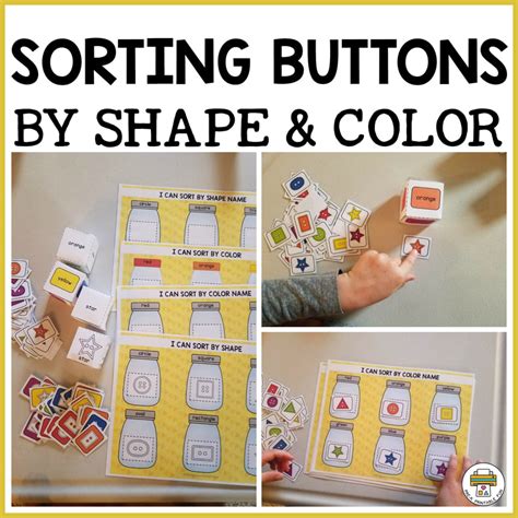 Sorting Buttons By Shapes Pre K Printable Fun