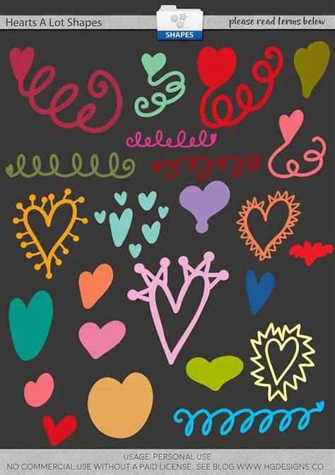 free download ~ hearts photoshop custom shapes in csh file format freephotoshopshapes