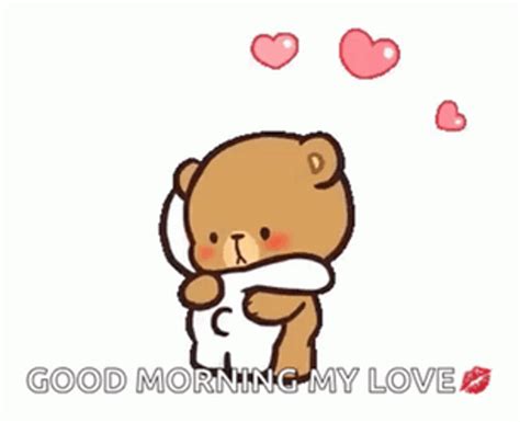 Cute Cartoons Hugging Good Morning My Love 
