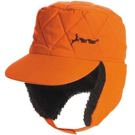 Jacob Ash Hot Shot Quilted Hunting Cap Ear Flap Blaze Orange