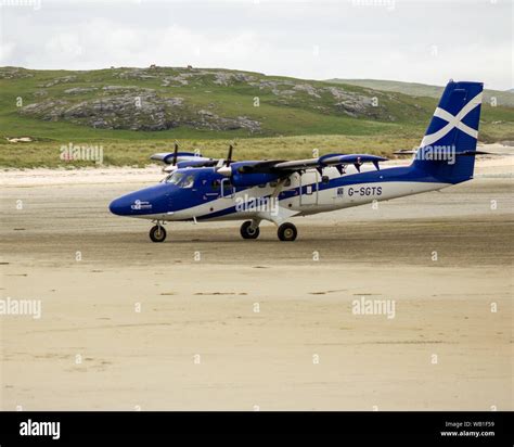 Barra Airport Outer Hebrides Scotland The Loganair Twin Otter