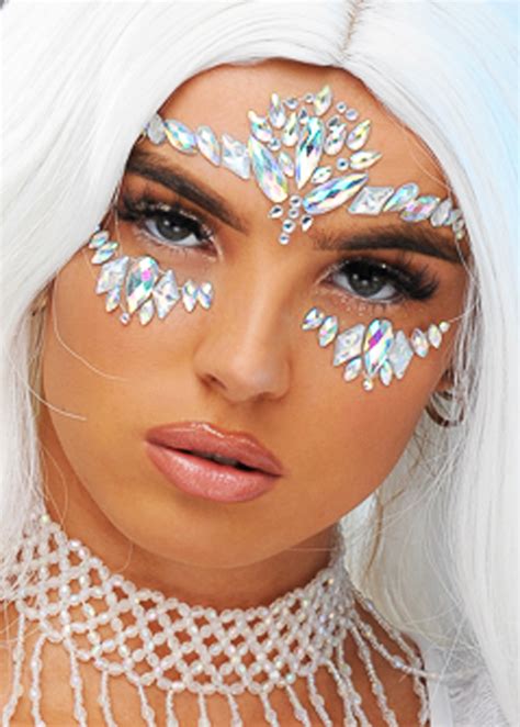 Iridescent Snow Queen Ice Princess Face Jewels
