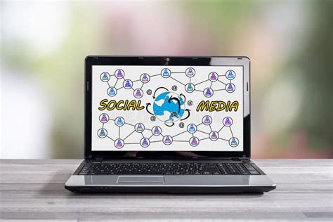 Social Media Concept On A Laptop Screen Stock Image Image Of People
