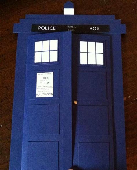 Doctor Who Tardis Card Made By My Mom For My Sons Birthday